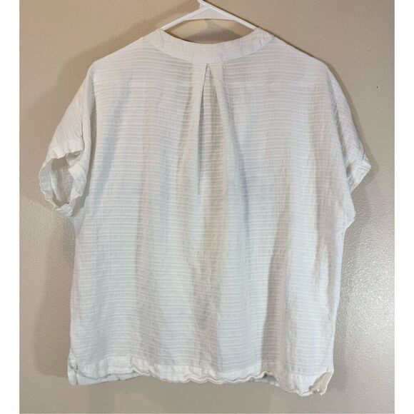 Marine Layer Sheer Lightweight Bali White Shadow Stripe Tunic Women's Large - Picture 6 of 12